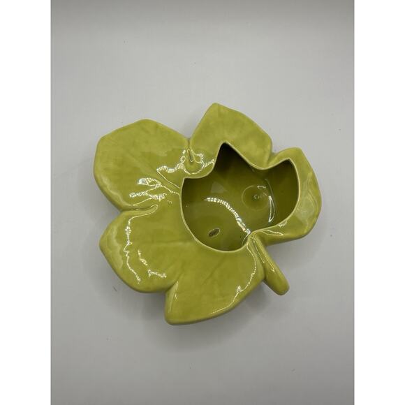 Kay Finch Mid Century Ceramic Green Leaf Shaped Dish CA Made 1935-1963 - Picture 3 of 8